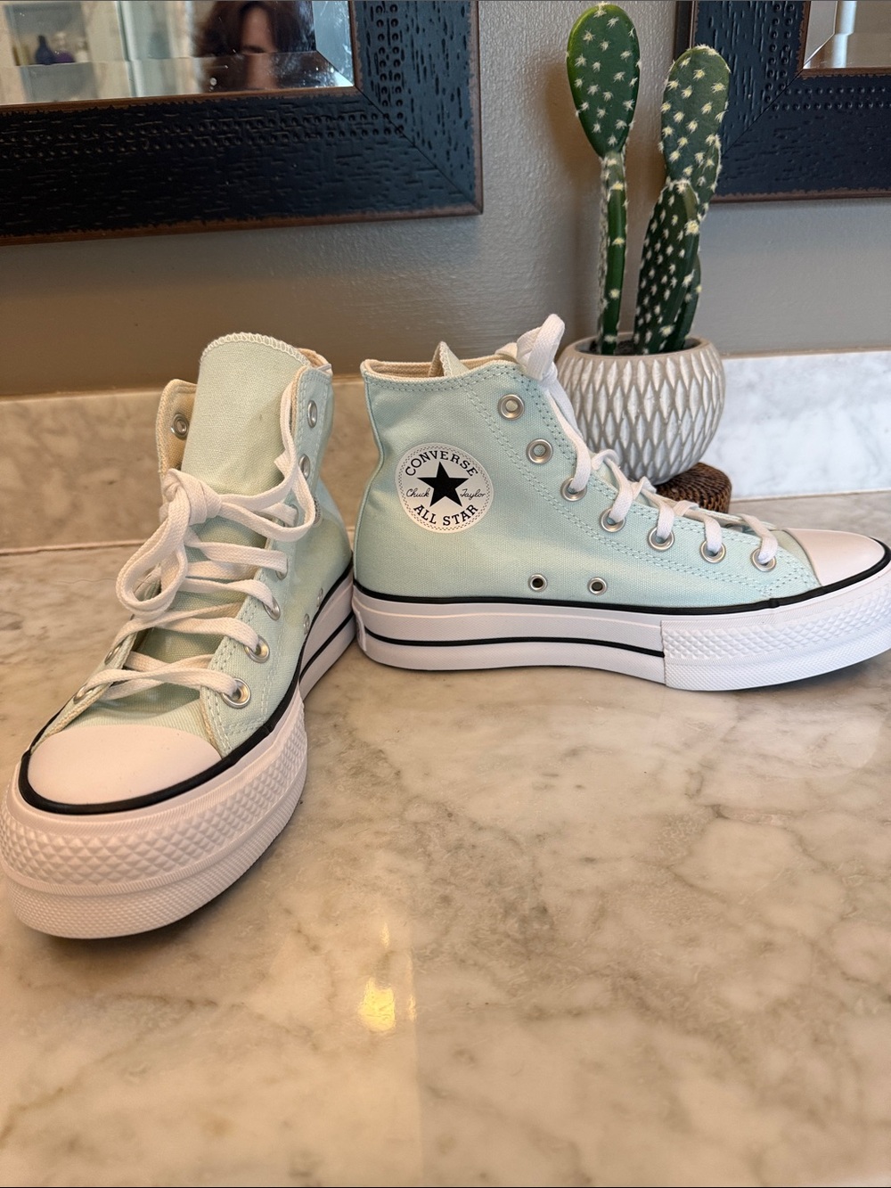 NWT Converse Chuck Taylor All Star 1 1/2” Platform High Tops - Light Blue